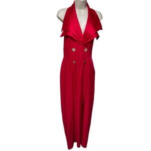 Vtg Halter Maxi Dress Dave & Johnny Sexy Formal Wedding 90s Y2K